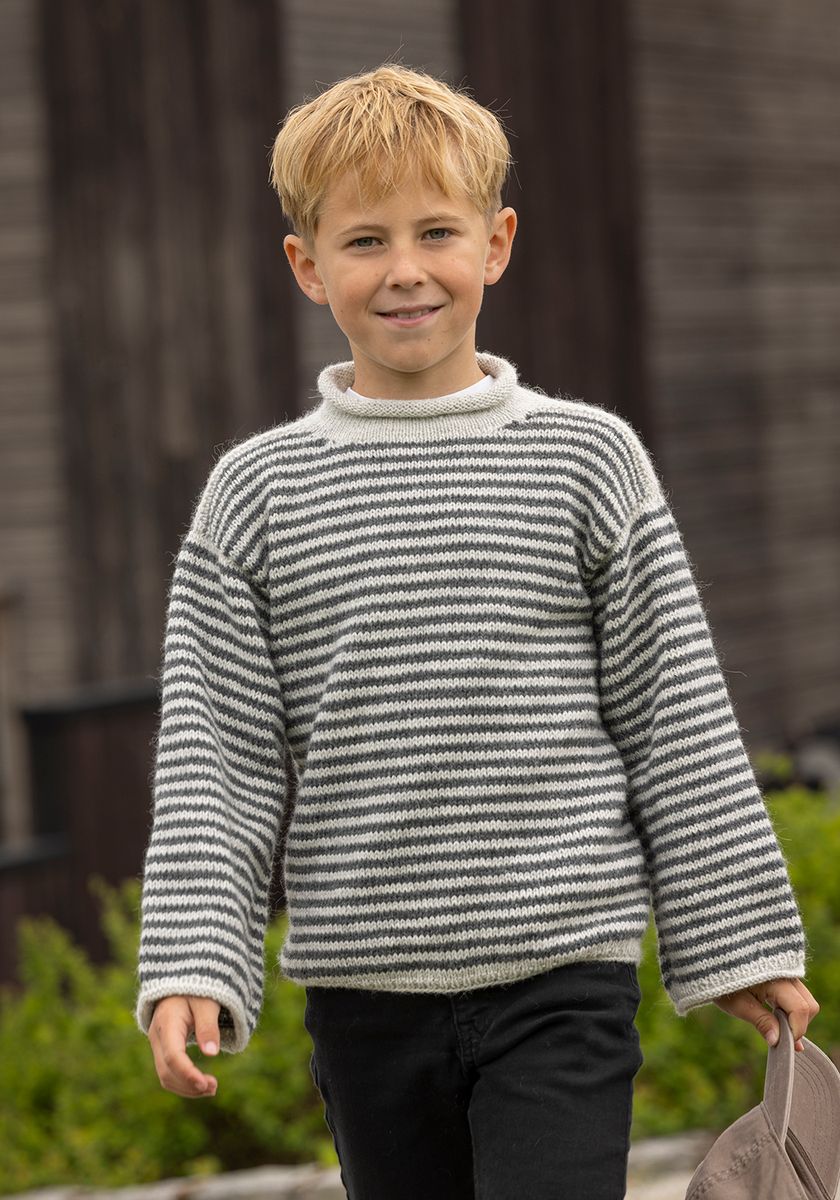 Rille genser perlegrå