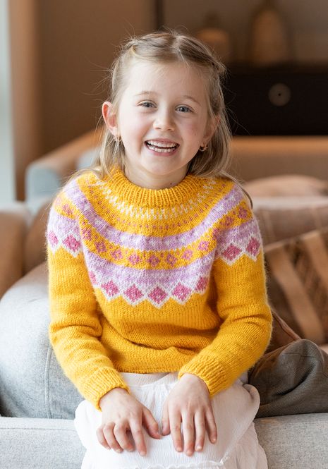 Hovedbilde Fjellbris genser barn gul
