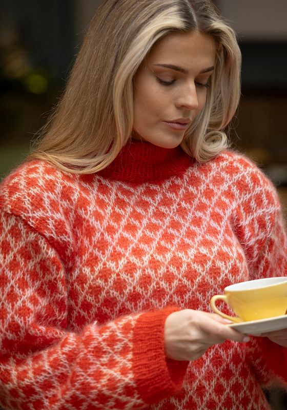 Bellezza genser tomatrød