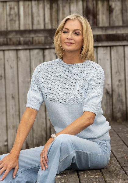Hovedbilde Perle topp lys blå