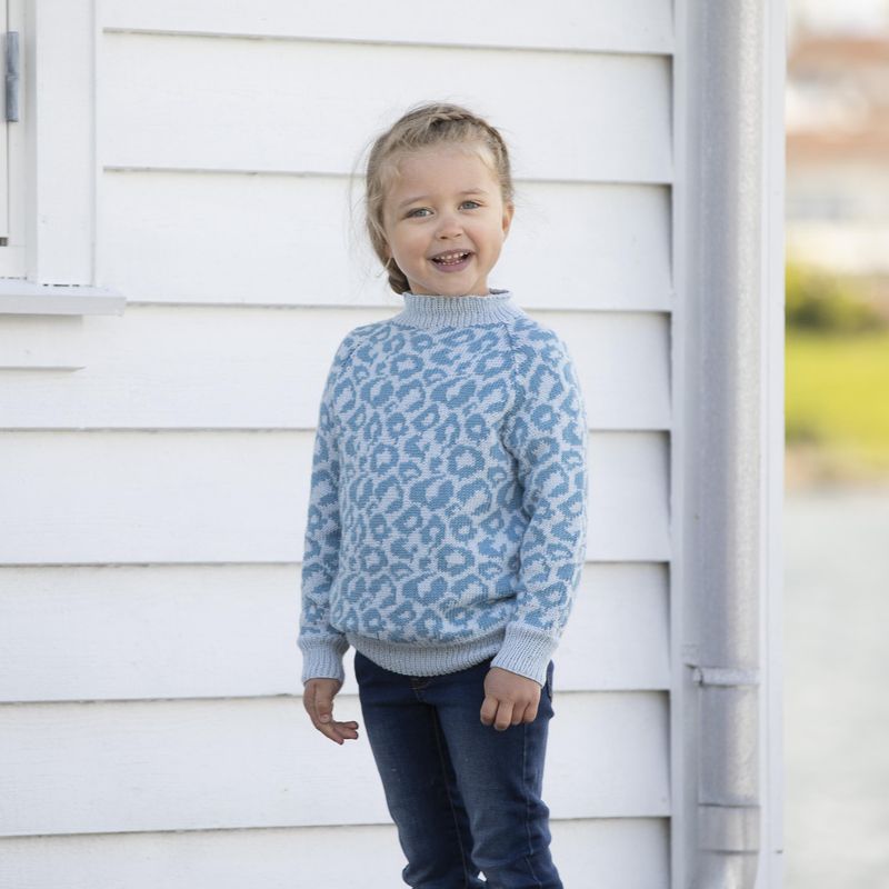 Leopardgenser lys blå